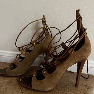 Tory Burch Tie Up Suede Heels Size 11